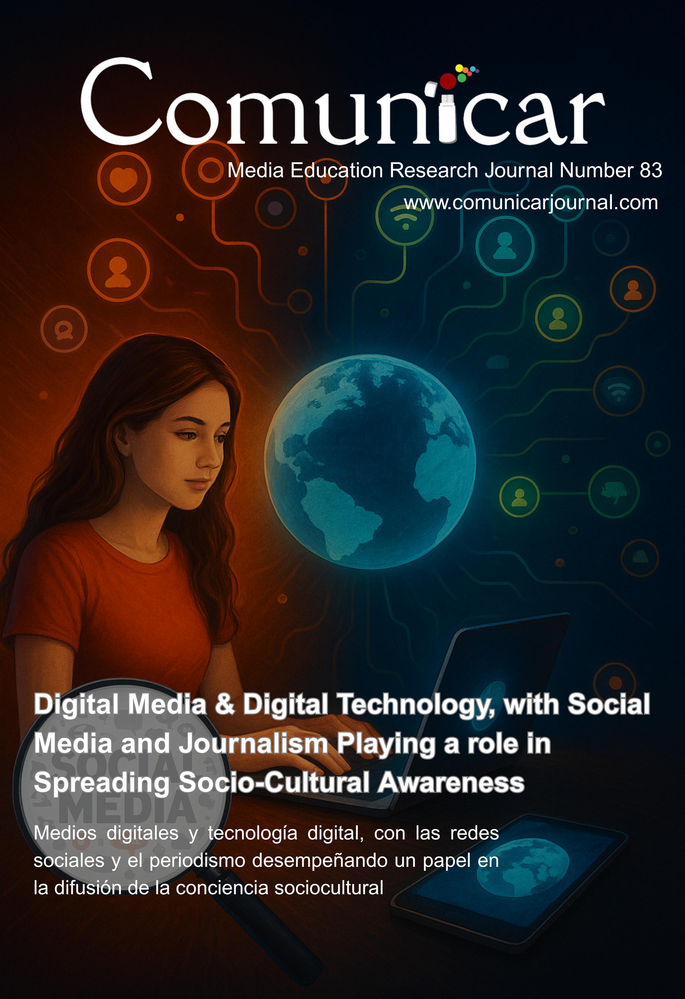 Comunicar 83: Medios digitales y tecnología digital, con las redes sociales y el periodismo desempeñando un papel en la difusión de la conciencia sociocultural